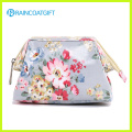 New Design Flower Pattern Canvas Laminated Cosmetic Bag Rbc-021
